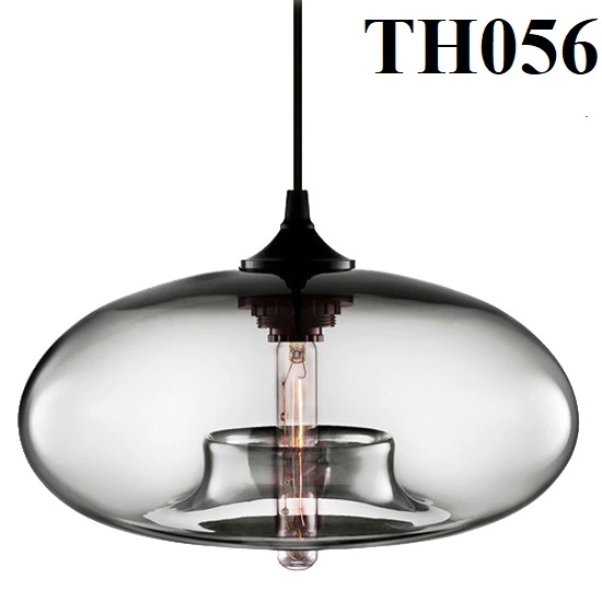 Đèn thả thủy tinh trắng TH056, E27 x 1, KT(mm): 280 x 150